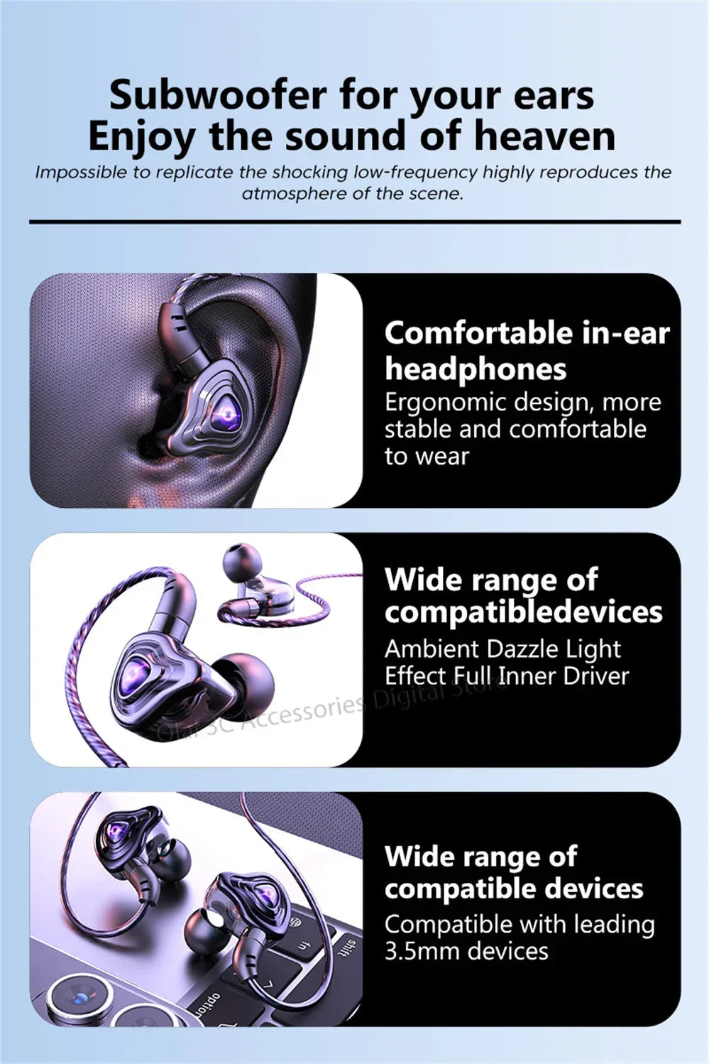 Tidesmit USB-C Wired Earbuds with 9D HiFi Stereo Bass - S16 Series Tidesmit