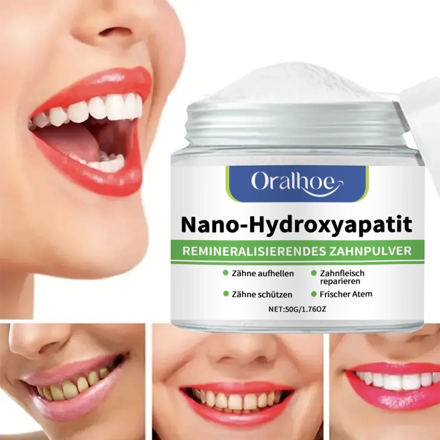 Tidesmit Winter Whitening Tooth Powder with 10% Hydroxyapatite for enamel repair and fresh cool mint breath