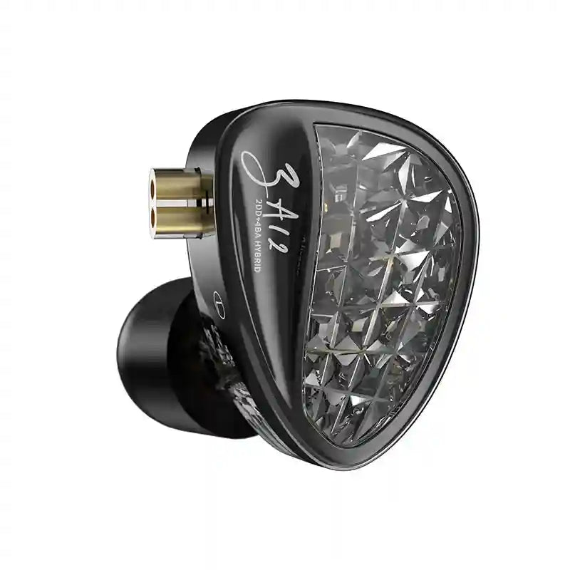 Wired In-Ear Monitors - Hybrid 2DD+4BA HiFi Drivers Black Tidesmit