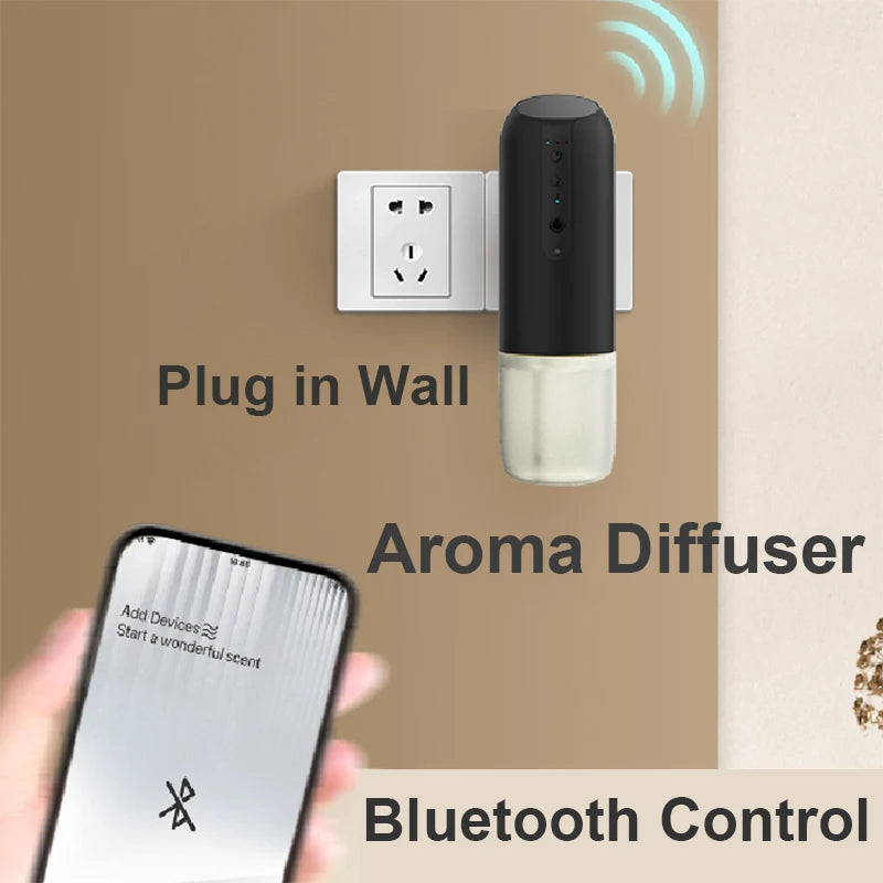 NAMSTE Wall Plug Aroma Diffuser Smart Bluetooth Control Fragrance Diffuser for Home Smell Air Freshener Automatic Spray Diffuser