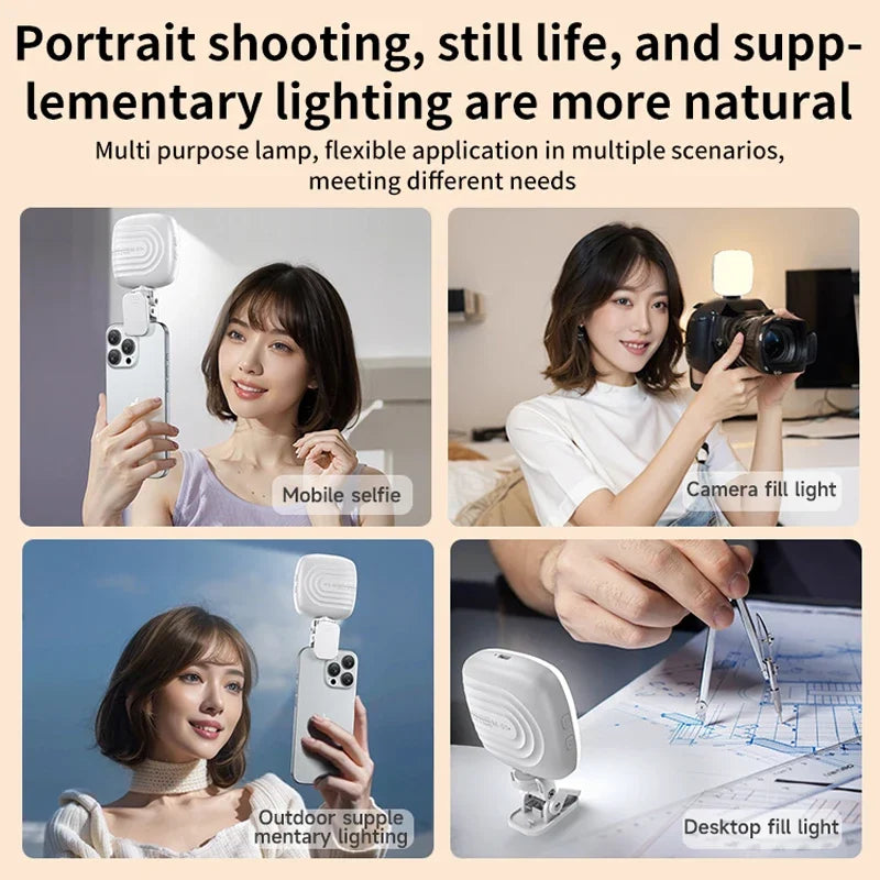 Portable LED Selfie Light - Rechargeable Video Lighting for Content Creation Tidesmit