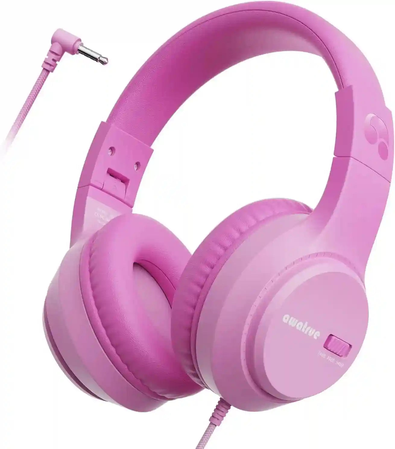 Kids Wired Over-Ear Headphones with Safe Volume Limiting by Tidesmit Pink Tidesmit
