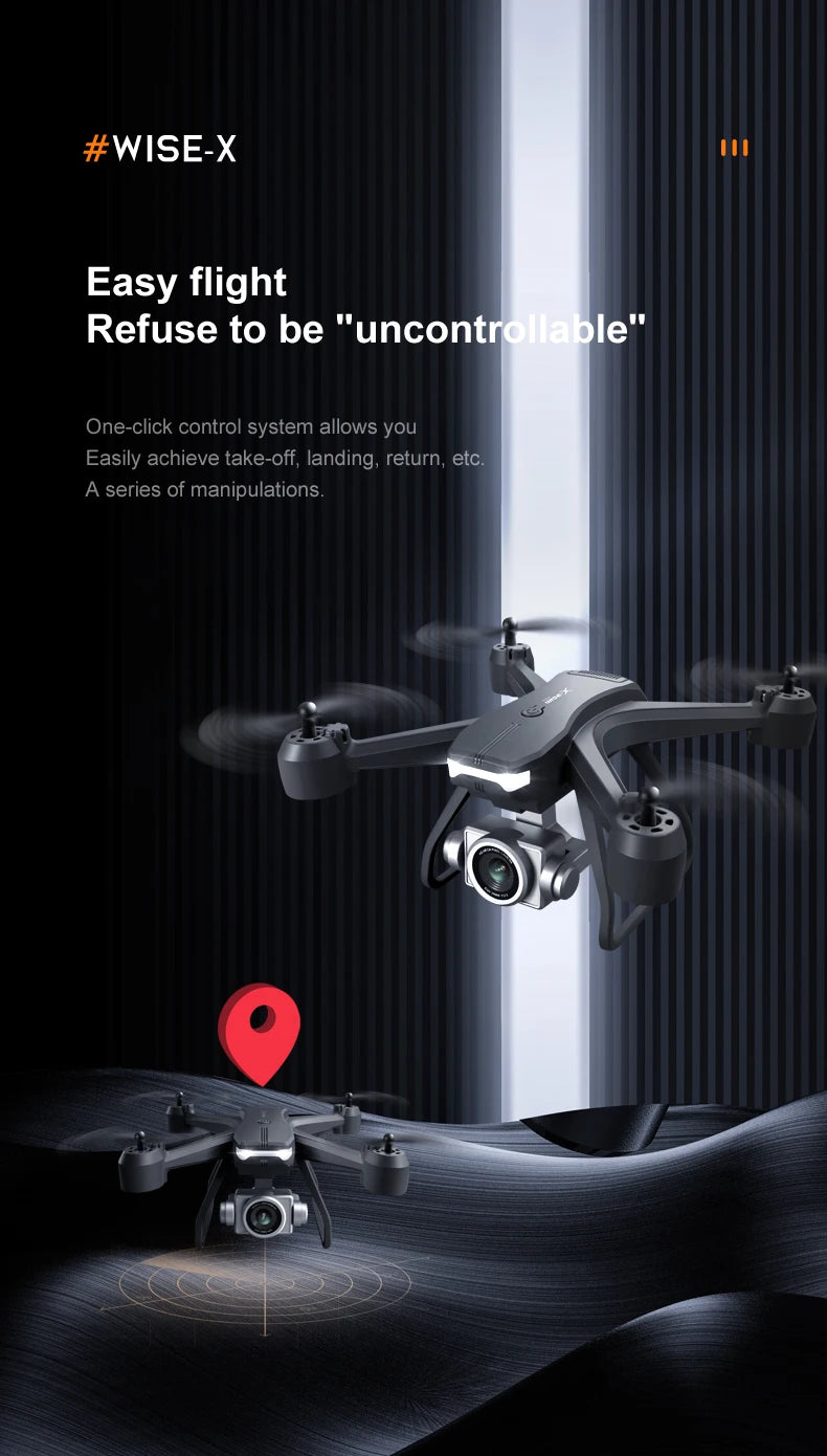 4K Dual Camera Drone: Foldable Beginner GPS Drone with Height Hold Tidesmit