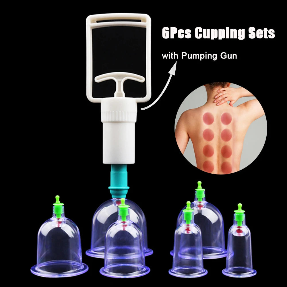 Vacuum Cupping Set with Pump - Professional Body Massage Kit Massage Cushion 6pcs set (not box Tidesmit