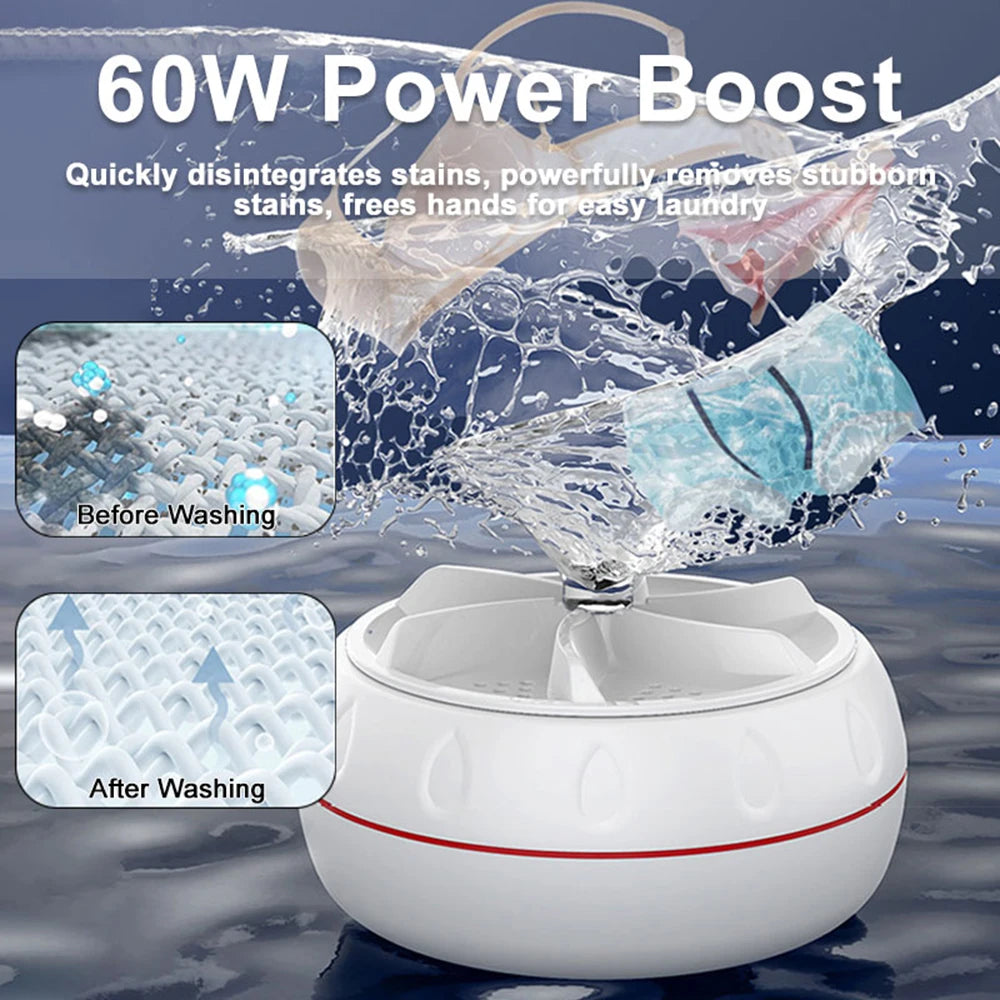 Tidesmit portable ultrasonic washing machine for baby clothes and travel, compact USB powered high power mini washer