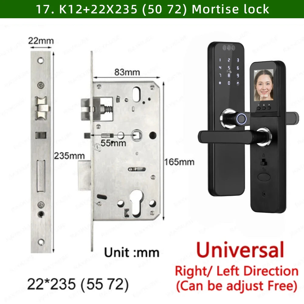 CDOK K12 Tuya WiFi smart door lock, remote unlocking, with cat-eye camera and face unlocking