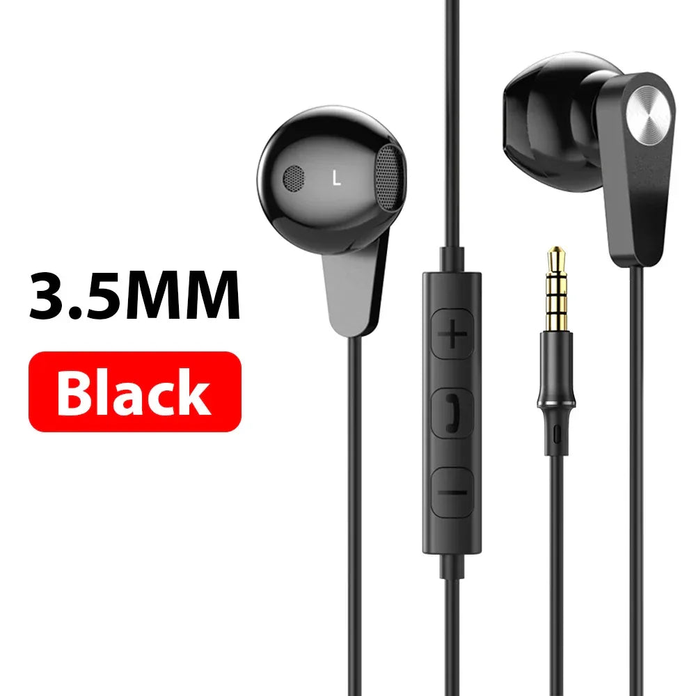 Wired USB-C Earbuds with Mic Noise Isolating HiFi Audio Tidesmit 3.5mm Black Tidesmit