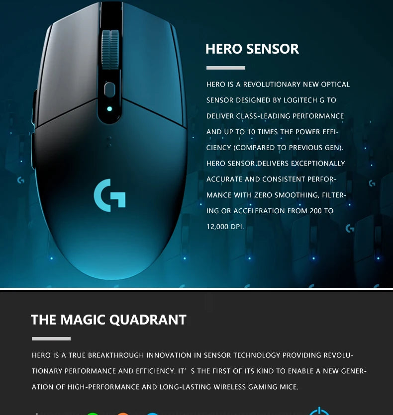 Logitech G304 LIGHTSPEED Wireless Mouse Game Mouse Lightweight and Portable  Light speed PC Gamer Same Model No Driver Vers