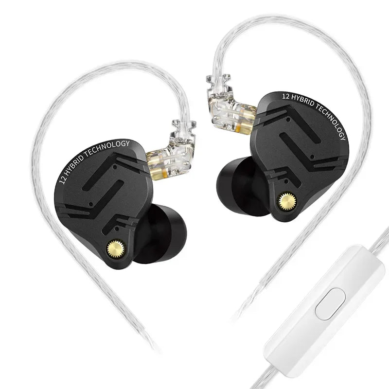 Tidesmit 1DD+5BA Hybrid In-Ear Monitors | HiFi Bass Wired Earphones Black mic Tidesmit