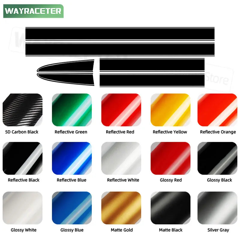 Bonnet Stripes Hood Engine Cover Roof Trunk Tail Body Graphcis Vinyl Decal For Fiat 500 Abarth 595 695 500c 500e Accessories