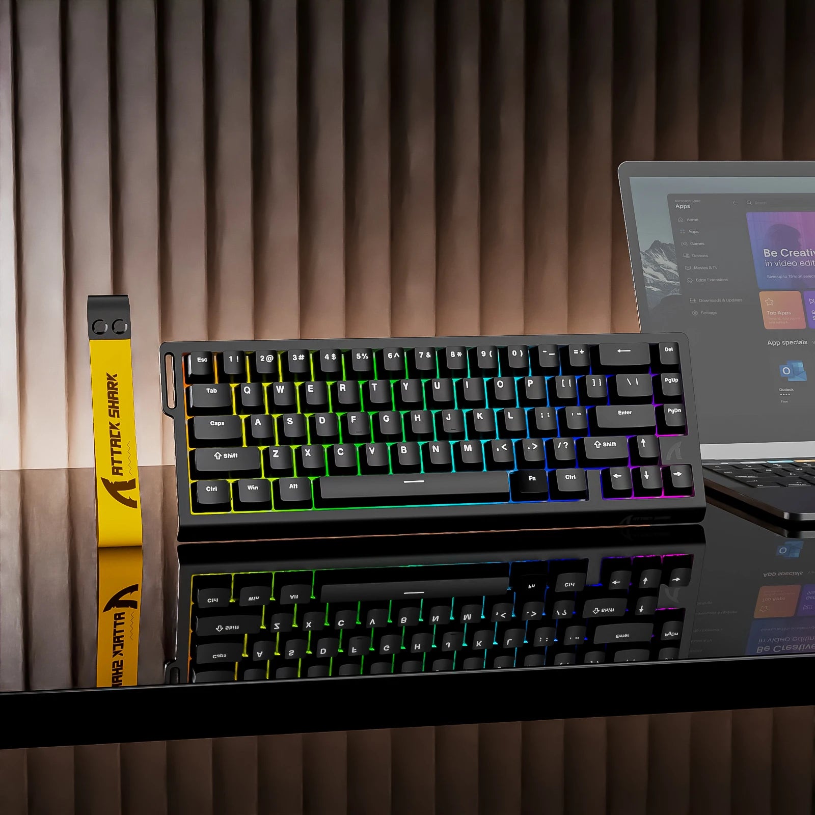 ATTACK SHARK X68 HE Rapid Trigger Keyboard Magnetic Switch 60% Wired 8KHz Hot Swappable Keyboard With RGB Lighting PBT Double-sh