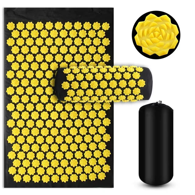 Acupressure Mat and Pillow Set for Muscle Relief - Tidesmit Back Massage Instrument Tidesmit
