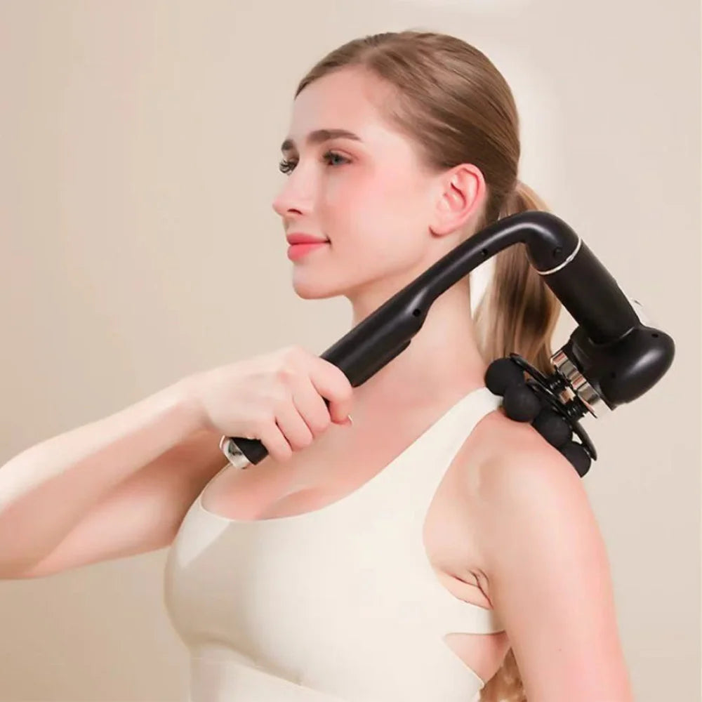 Fascia Gun with Long Handle - Rechargeable Deep Tissue Muscle Massager Fascia Gun Tidesmit