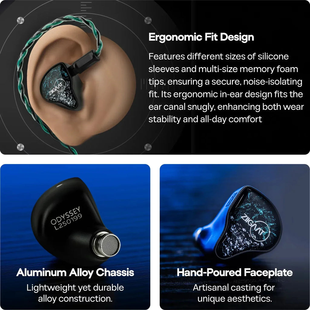 ZiiGaat Odyssey 2 Hybrid IEMs 1DD 3BA Audiophile Audio by Tidesmit Tidesmit