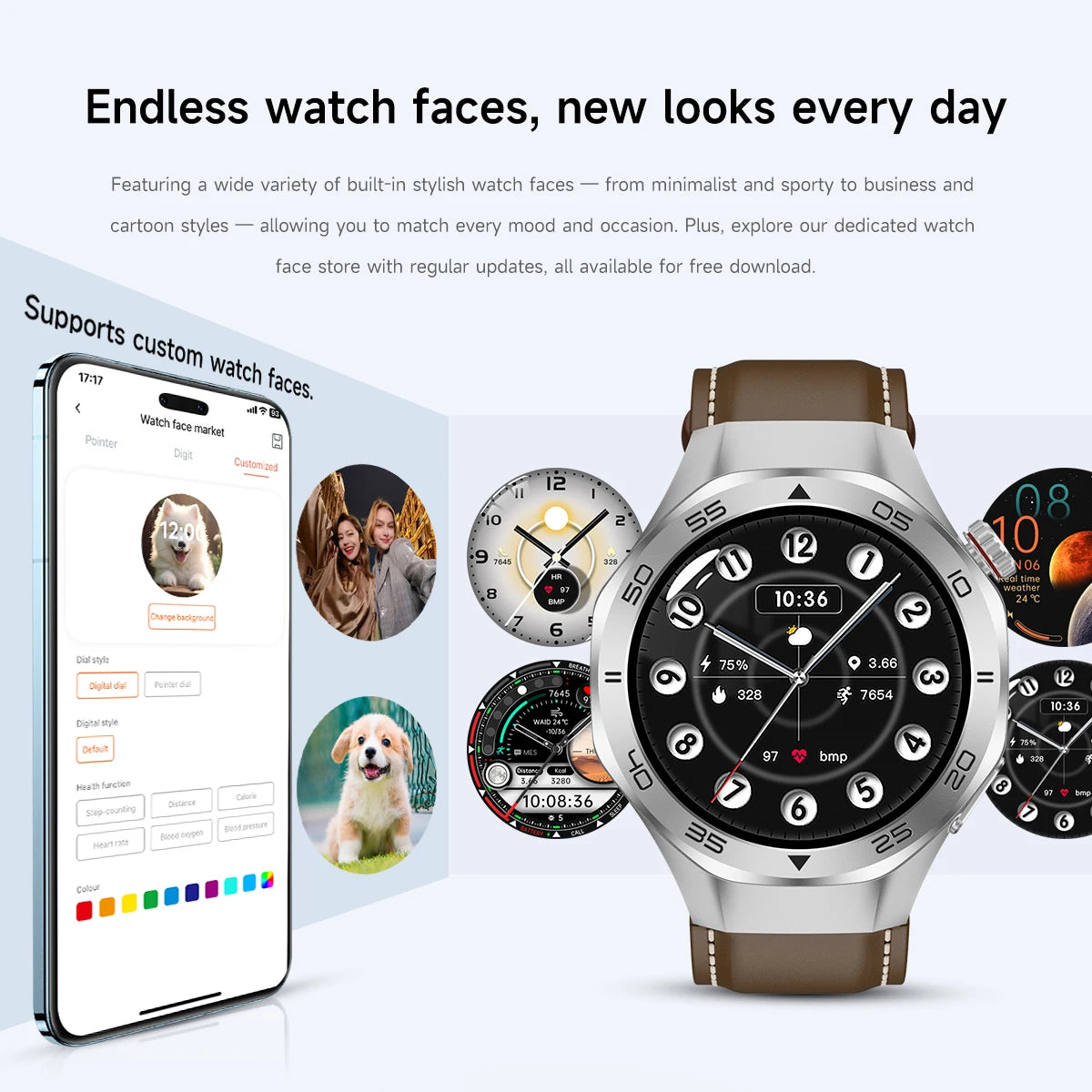 2026New Smart Watch GPS Positioning 3ATM Waterproof GPS Tracker Compass Men Bluetooth Call Heart rate 170+Sports Watch Men Women