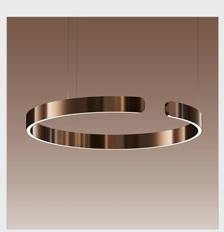 Modern LED Ring Ceiling Chandelier 60cm Black - Minimalist Decor Tidesmit