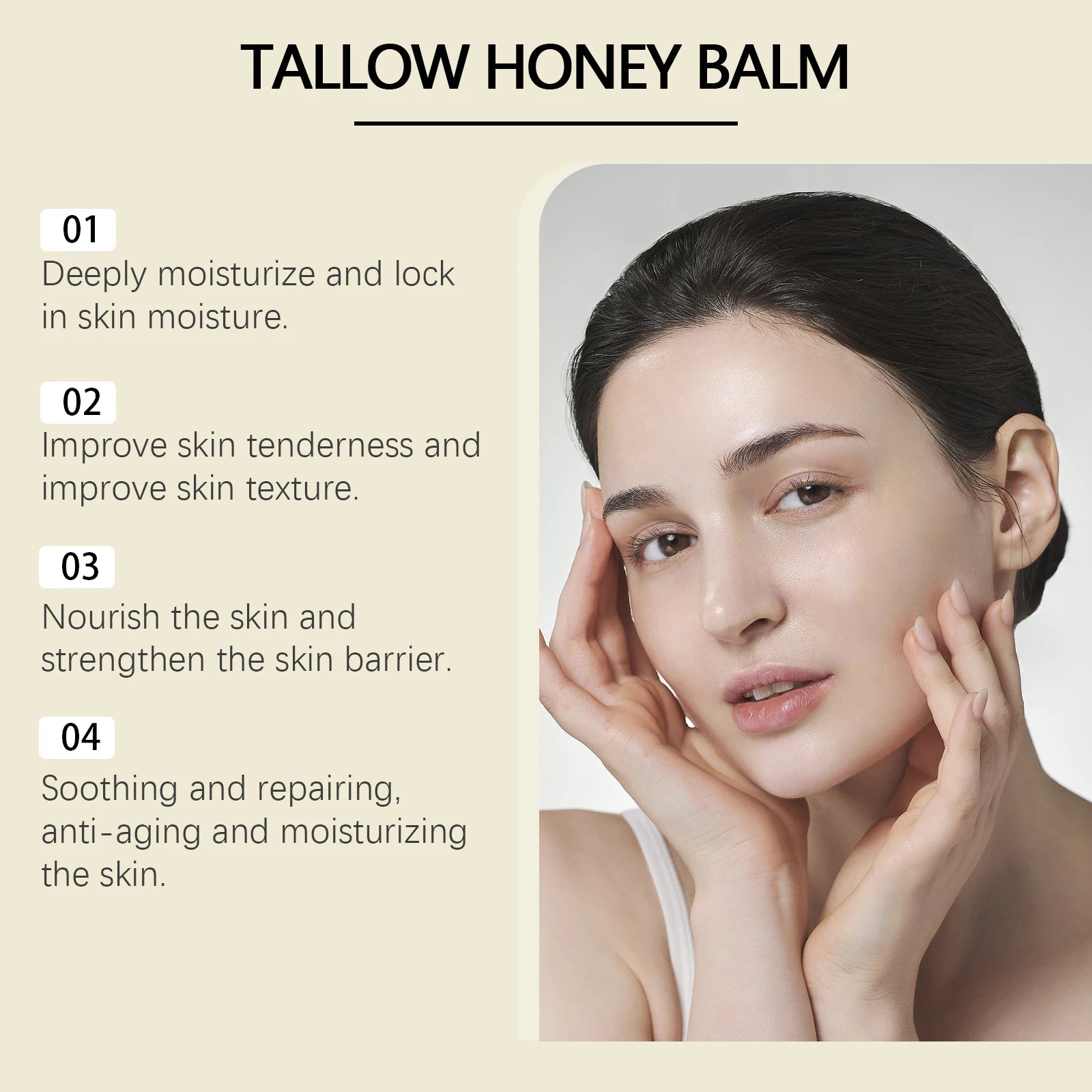 WOODSLEEP Tallow Honey Balm Powerful Moisturizing Keep Skin Moist Smooth Relieve Dryness Easy To Absorb