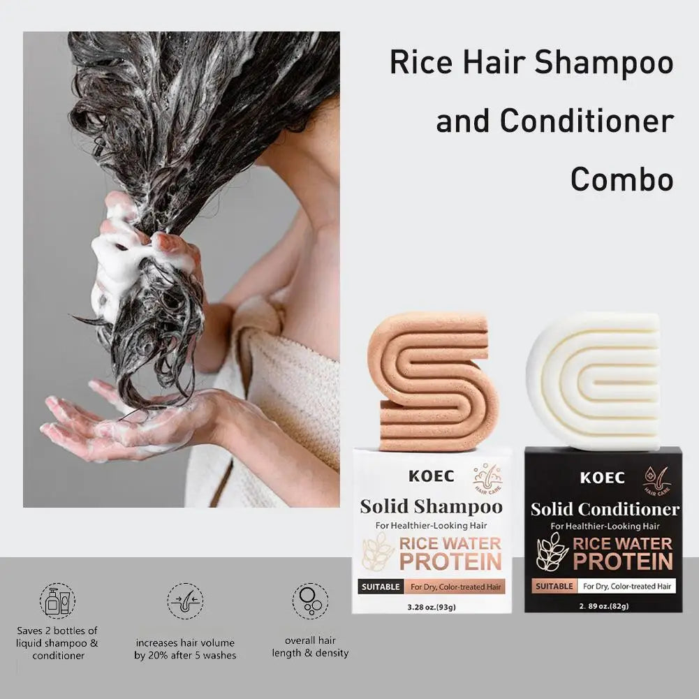 Rice Shampoo Soap Bar Conditioner Natural Organic Rice Solid Shampoo Bar Strengthen Hair Roots Damaged Hair Treatment Hair Care
