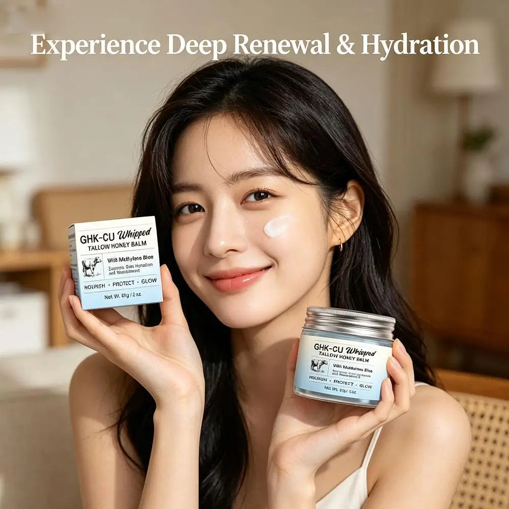 1/2/3pcs Ghk-Cu Beef Tallow Honey Balm Repair Dry Skin Deep Hydration Nourish Non-Greasy Brightening Even Skin Whipped Tallow Ho