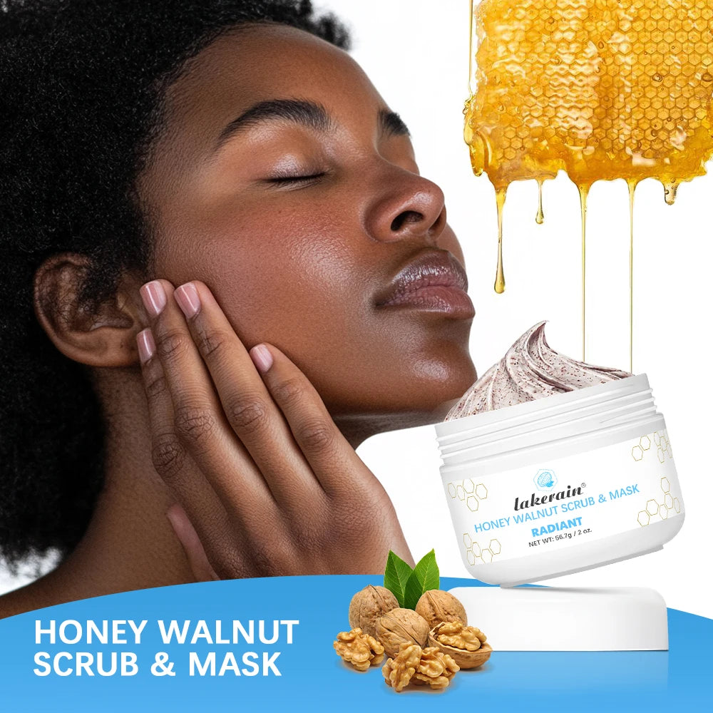 Honey Walnut Facial Scrub: Natural Exfoliating Mask Cream by Tidesmit Scrubs Treatments Tidesmit