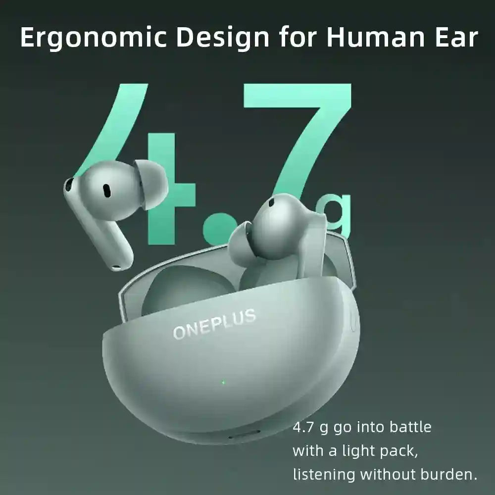OnePlus Buds 4 Wireless Earbuds | 55dB ANC & 45Hr Battery | Zen Green Tidesmit