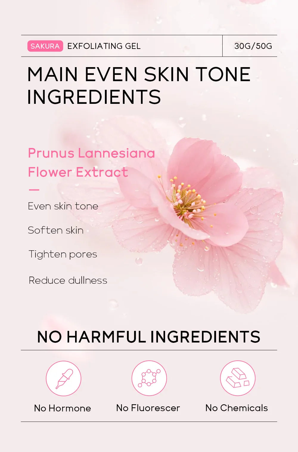 Sakura Exfoliating Gel | Deep Cleansing Face & Body Scrub 30g Scrubs Treatments Tidesmit