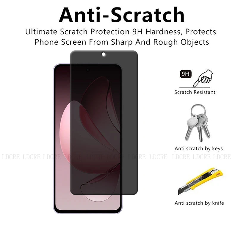 4Pcs For Reno 13F Glass OPPO Reno 13F Reno13F Screen Protector 9H HD Phone Protective Privacy Anti-Spy Tempered Glass Reno 13F AE Tidesmit