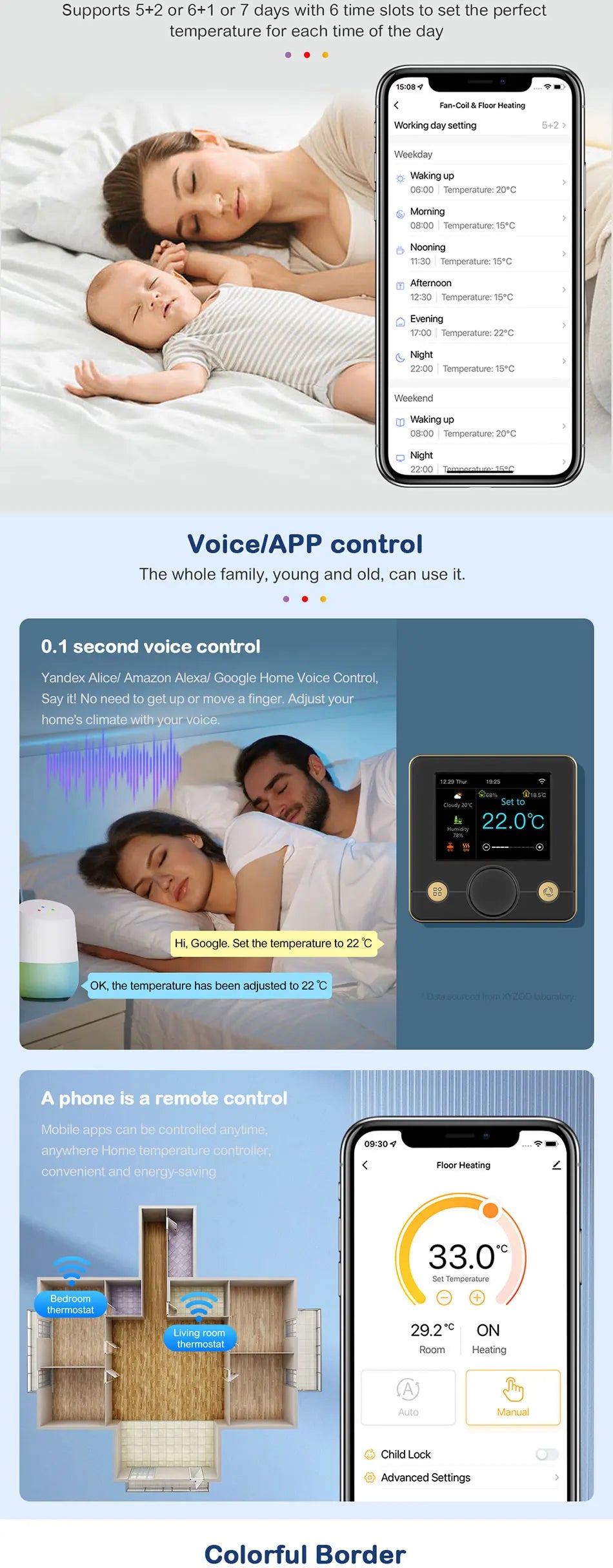 Tuya WiFi Smart Floor Heating Thermostat Regulator Warm Electric/Water Gas Boiler Remote Temperature Controller Alexa Google