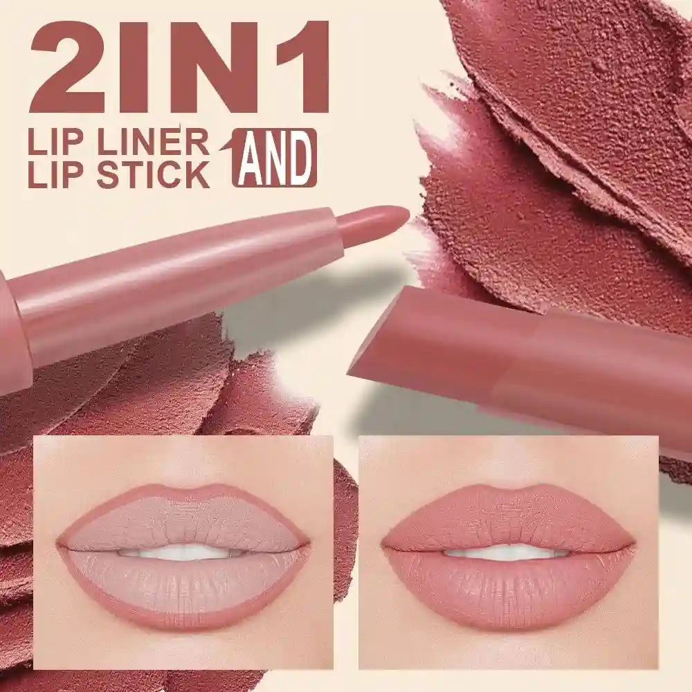 Matte Lip Liner and Lipstick Pen | Waterproof Long Lasting 2-in-1 Lip Care Tidesmit