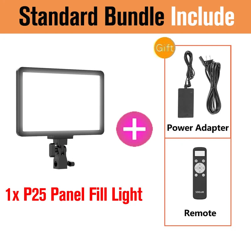 LED Video Light Panel | Adjustable Studio Fill Lamp for Creators P25 Standard Tidesmit