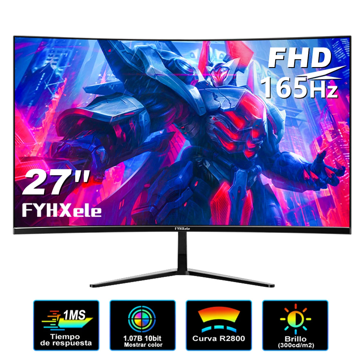 FYHXele 24" Curved FHD 1ms VA Gaming Monitor 180Hz (HDMI165Hz/DP180Hz) Speaker VESA
