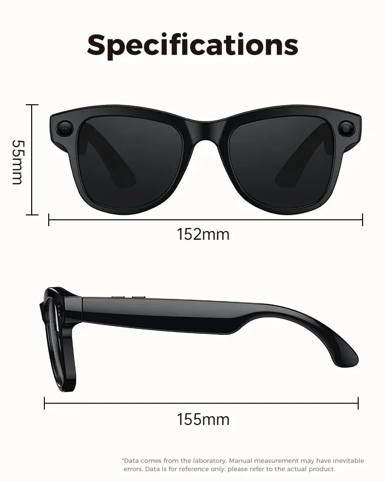 Smart Camera Glasses 4K HD Video Recorder with Integrated Voice Assistant Tidesmit