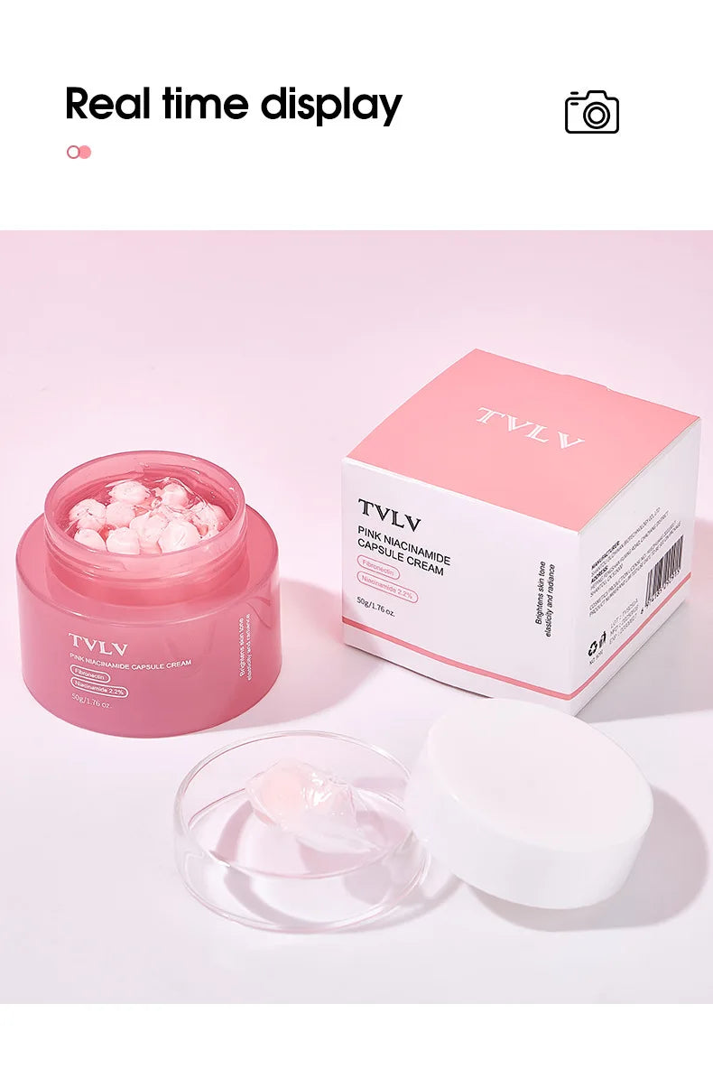 Pink Niacinamide Capsule Cream Moisturizing, Brightening, Delicate and Moisturizing Facial lotion Cream