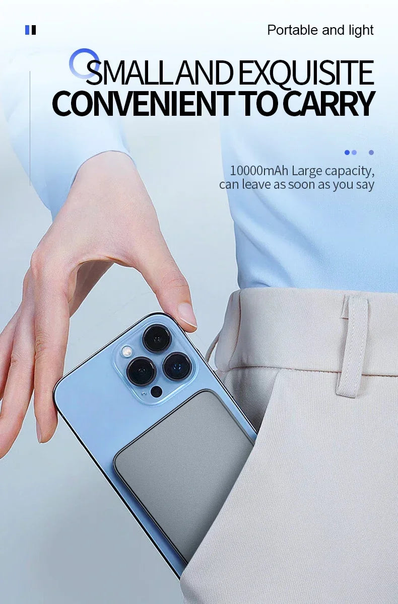 Magnetic Power Bank for iPhone 16 - Fast Wireless Charging Battery Tidesmit