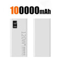 120W Fast Charging Power Bank 200000mAh | High Capacity Travel Battery White 100000mAh Tidesmit