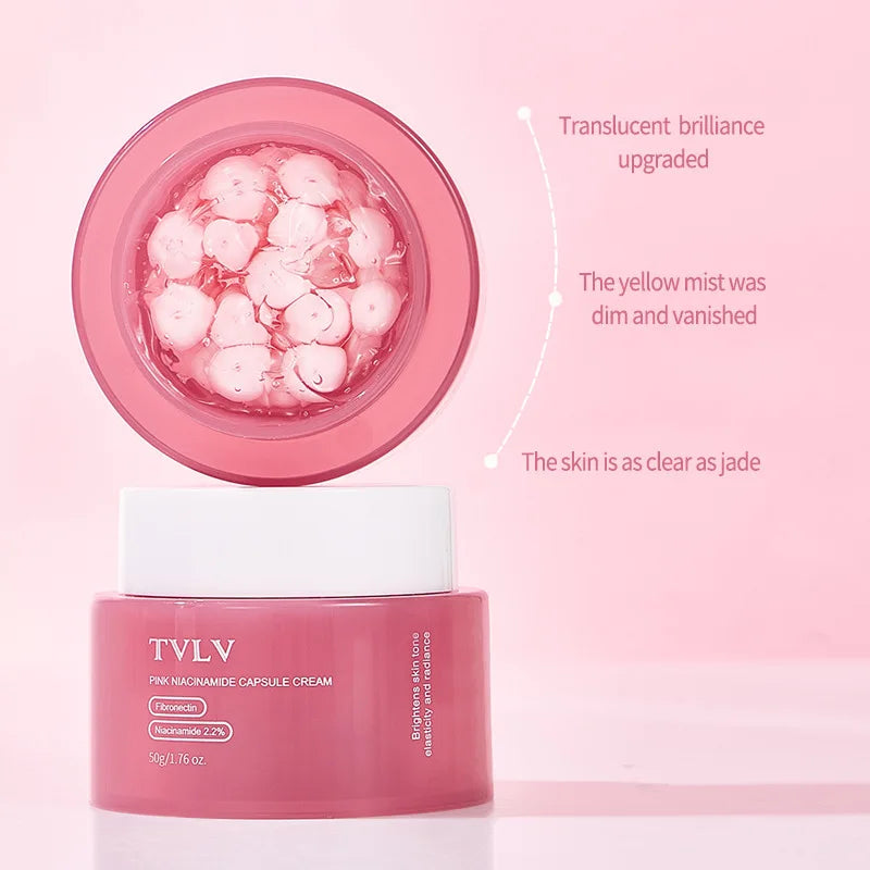 Pink Niacinamide Capsule Cream Moisturizing, Brightening, Delicate and Moisturizing Facial lotion Cream