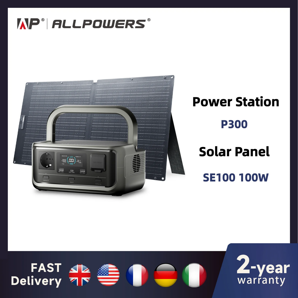 Portable Power Station 256Wh LiFePO4 with 100W Solar Panel Bundle Tidesmit