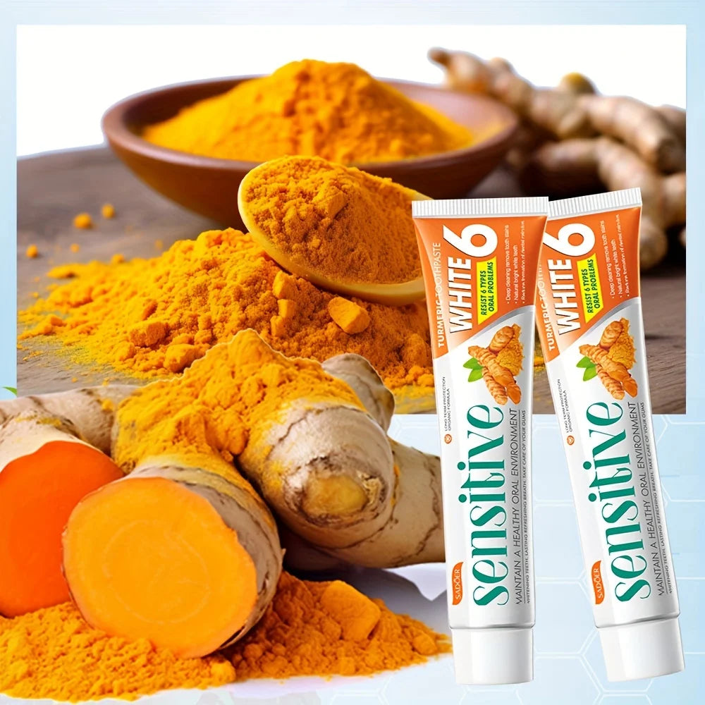 Tidesmit turmeric toothpaste for natural teeth whitening, deep cleaning, and fresh breath in 100g tube