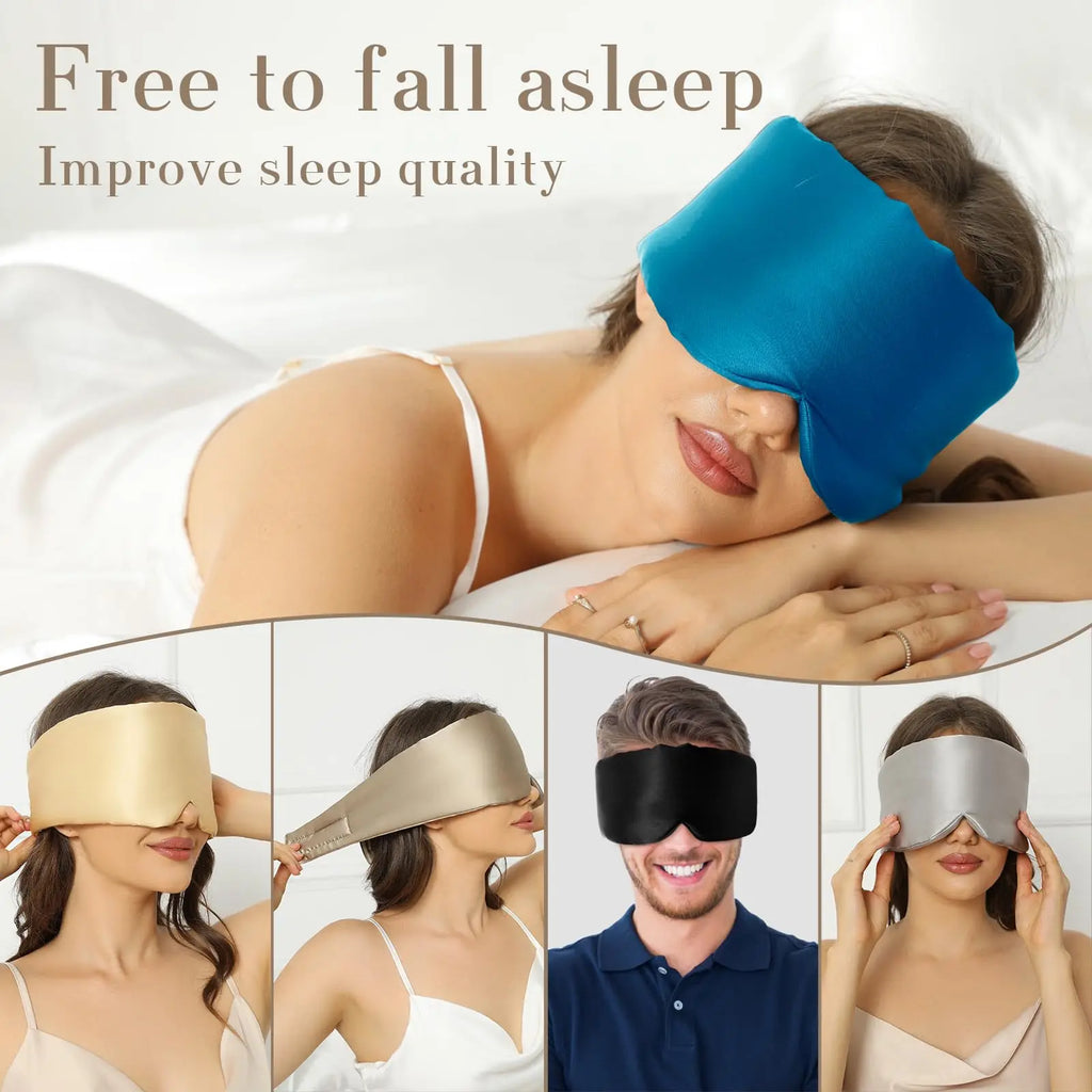 100% Mulberry Silk Sleep Mask Soft Padded Eyemask Eyeshade Blocking Light for Travel & Nap Comfortable Sleeping Eyepatch
