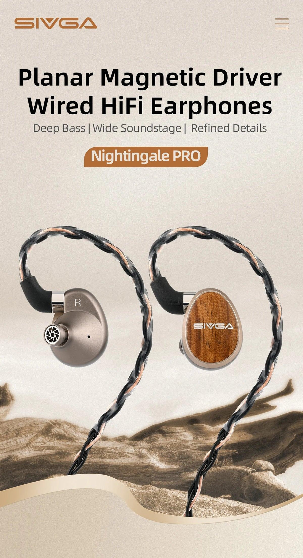 Nightingale Pro Planar Magnetic Earphones | Tidesmit HiFi Monitor Tidesmit