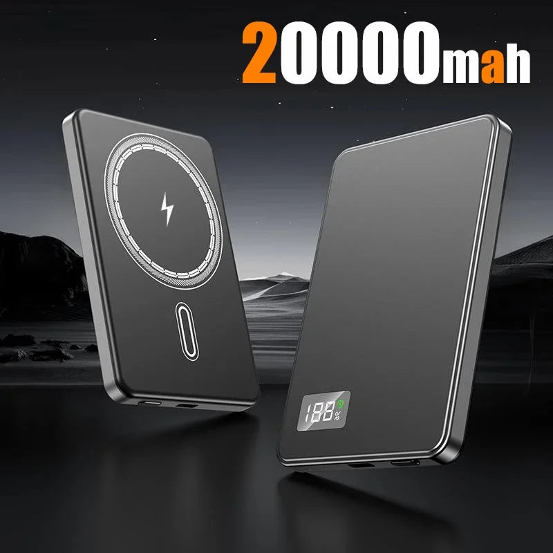 Magnetic Wireless Power Bank 50000mAh 120W Fast Charge for Devices Grey-20000mAh Tidesmit