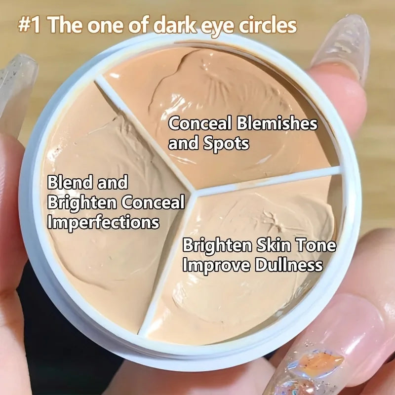 Tidesmit creamy triple shade concealer palette and brush set for covering dark circles and blemishes