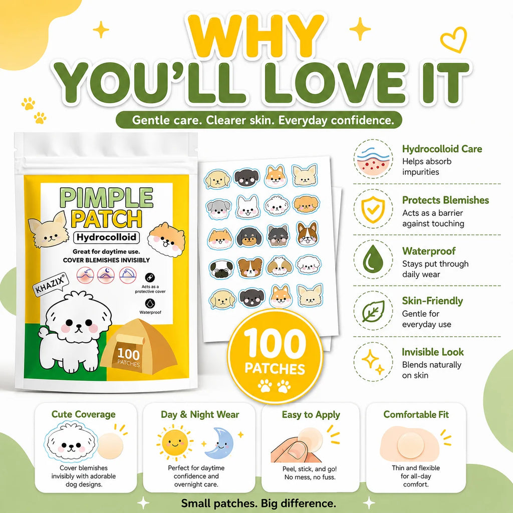 20pcs Cute Dog Pimple Patches / Face / Acne Spot Covers / Blemishes / Pimple Marks / Unisex.