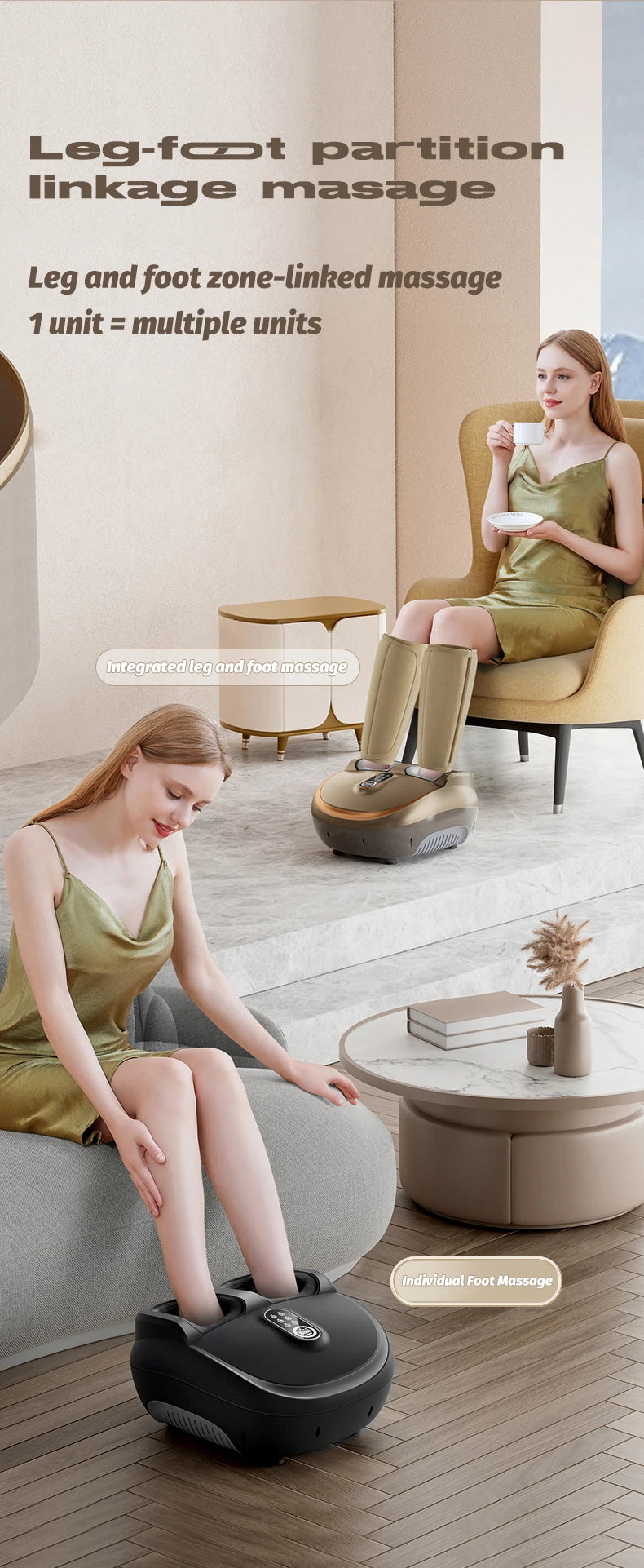Electric Foot Massager with Heat and Airbag Shiatsu - Tidesmit Z12 Relaxation Treatment Tidesmit
