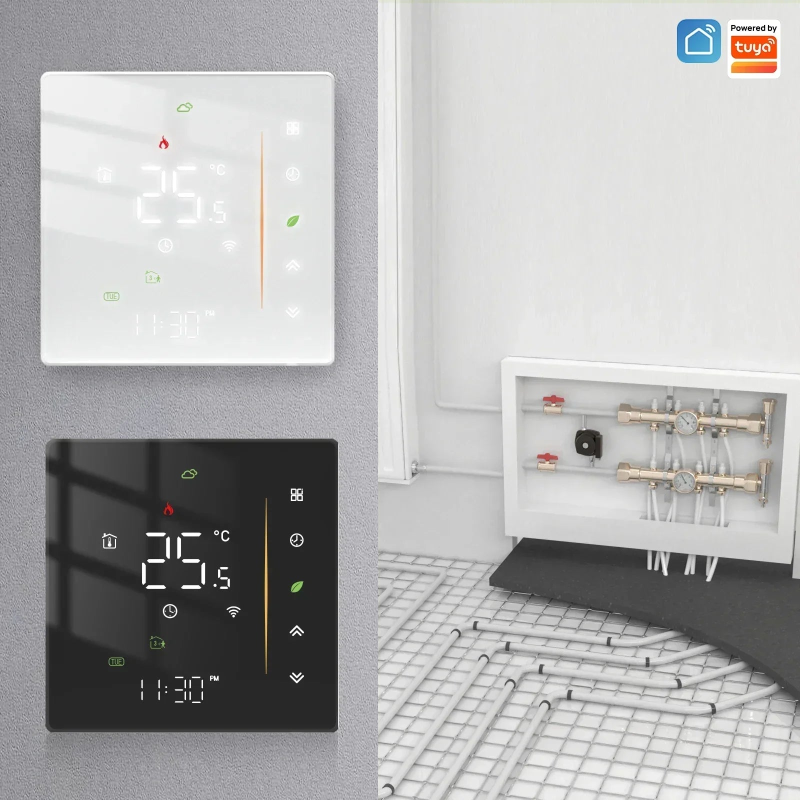 MOES Thermostat WiFi Wireless Room Temperature Controller of Water/Electric Floor Heating Gas Boiler Humidity Tuya Alexa Google