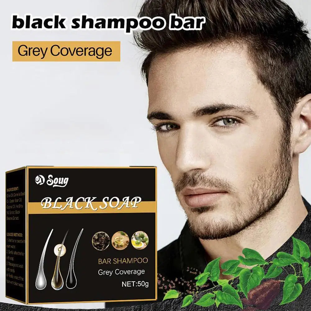 Polygonum Hair Darkening Shampoo Soap Repair Gray White Hair Color To Black Shampoo Soap Hair Nourishing Handmade Shampoo Soap