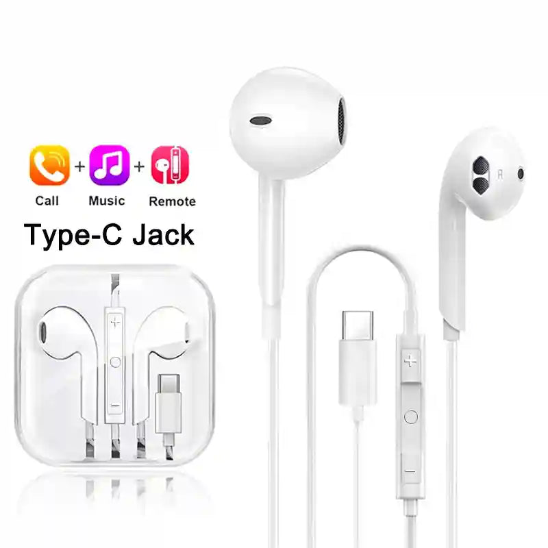 USB C Wired Earphones for Android - 3 Pack Noise Isolating Headset For Type C Tidesmit
