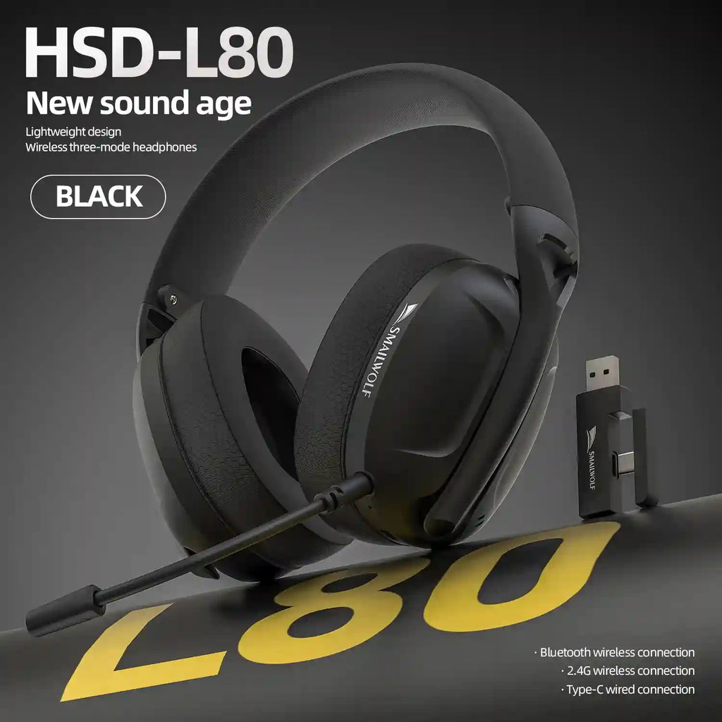 Wireless Gaming Headset 185g – Lightweight Over-Ear Audio Tidesmit