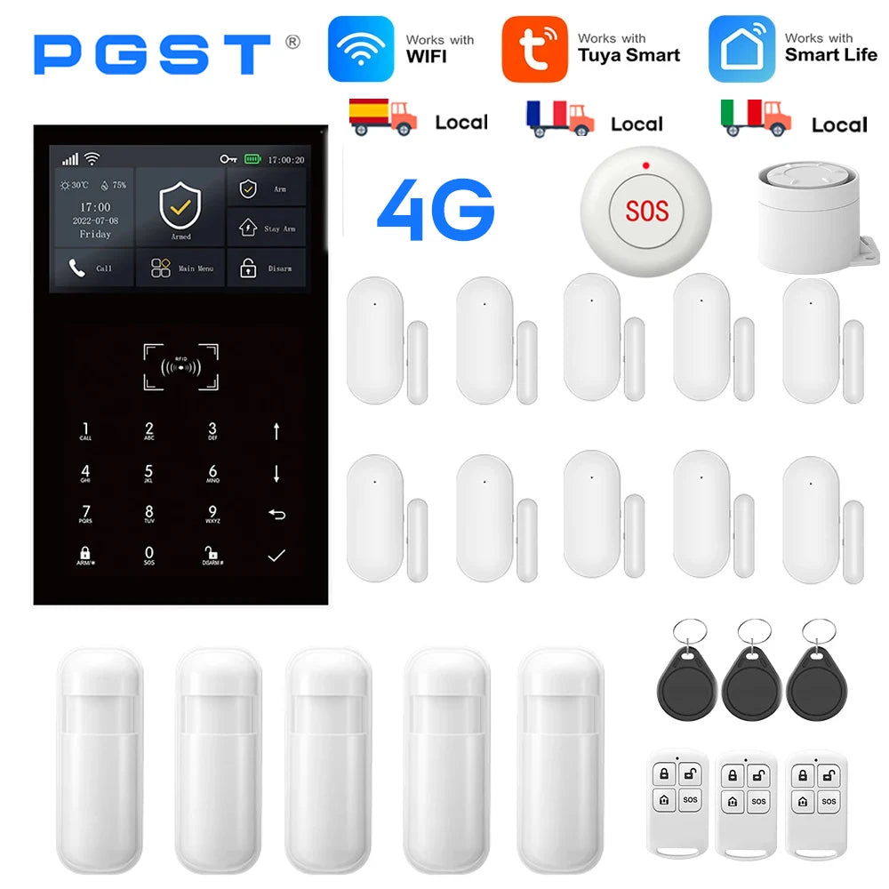 4G Smart Alarm Security System | Tuya App-Controlled Protection Kit Tidesmit