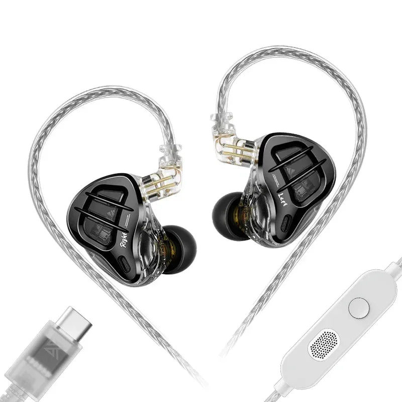KZ ZAR 8-Driver Hybrid In-Ear Monitor Earphones by Tidesmit ZAR typec mic Tidesmit
